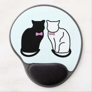 Black and White Cat Gel Mouse Pad