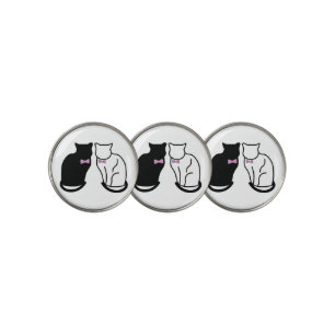 Black and White Cat Golf Ball Marker