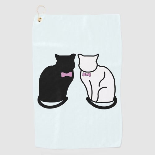 Black and White Cat Golf Towel