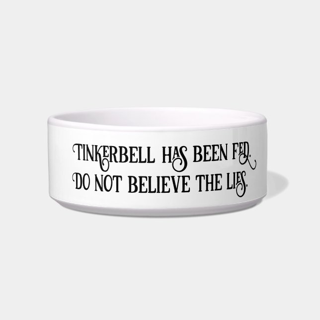 Black and White, Cat Has Been Fed Humorous Cat Bowl (Front)