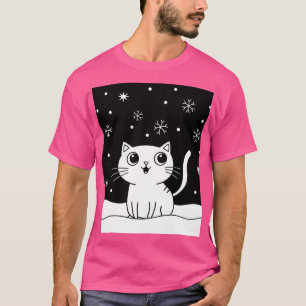Black and white cat illustration T-Shirt