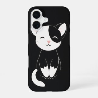 black and white cat iPhone 16 case
