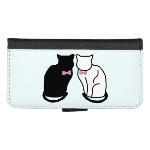 Black and White Cat iPhone 8/7 Wallet Case