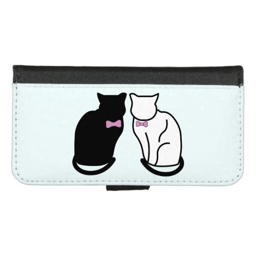 Black and White Cat iPhone 87 Wallet Case