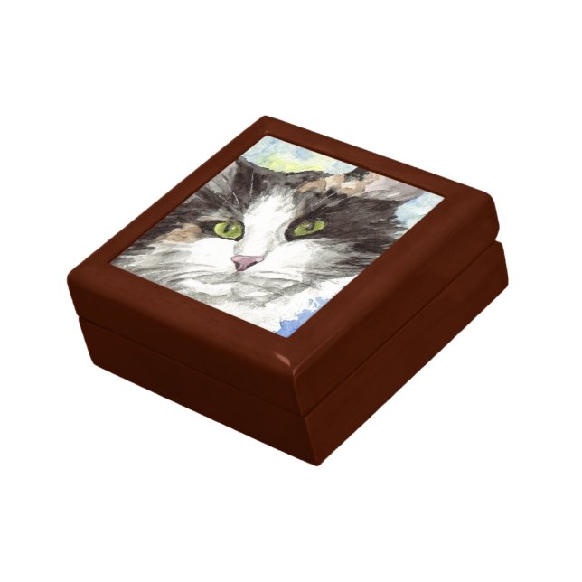 Black and White Cat Keepsake Box (Side)