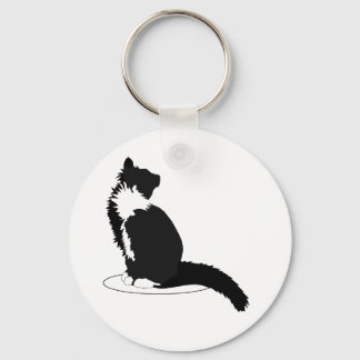 Black and white cat keychain