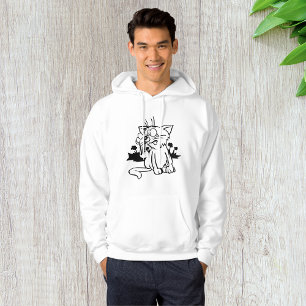 Black And White Cat Mens Hoodie