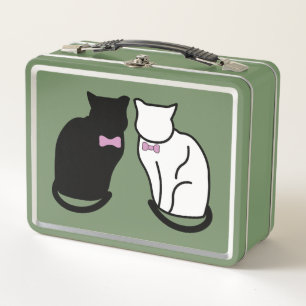 Black and White Cat Metal Lunchbox