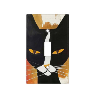 Black and White Cat Modern Light Switch