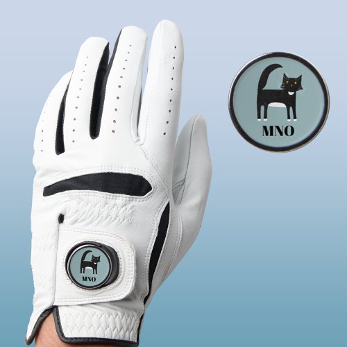 Black and White Cat Monogram Golf Glove