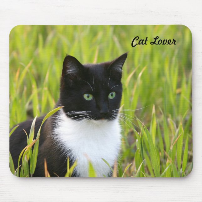 Black and White Cat Mousepad (Front)