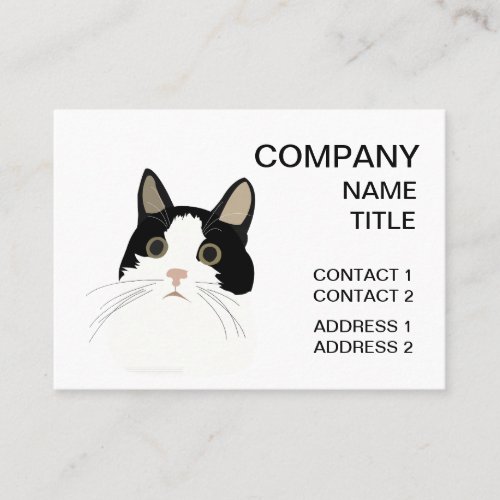 Black and White Cat Pet Care Business Card