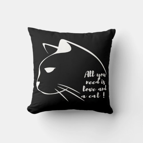 Black And White Cat Pillow