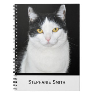 Black and White Cat Portrait Notebook