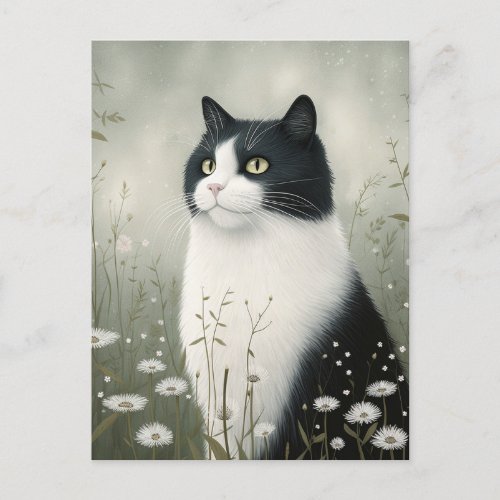 Black And White Cat Postcard