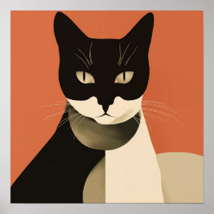 Black and White Cat Poster