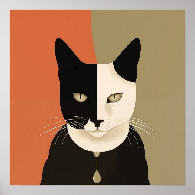 Black and White Cat Poster (Front)