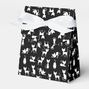 Black and White Cat Silhouette Favor Boxes