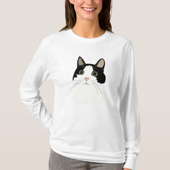Black and White Cat T-Shirt (Front)