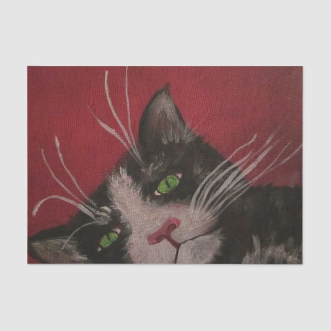 black and white cat tissue paper (Front)