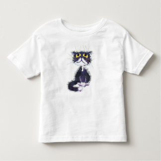 Black and white cat toddler t-shirt