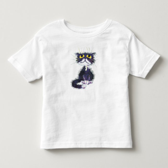 Black and white cat toddler t-shirt (Front)