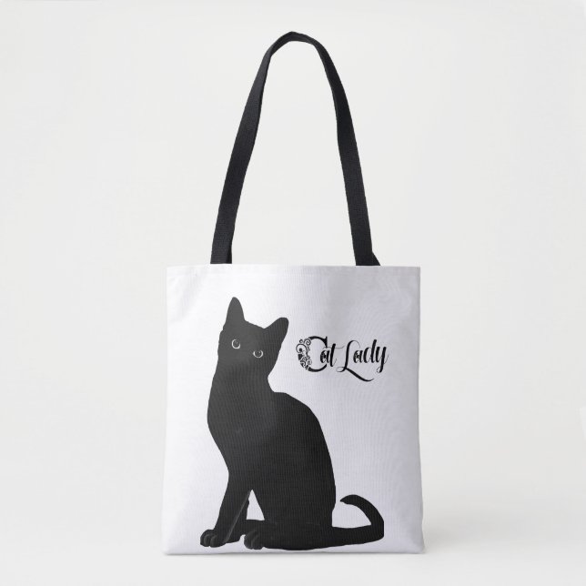 Black and white cat tote (Front)