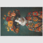 Black and White Cat Vintage Floral Decoupage