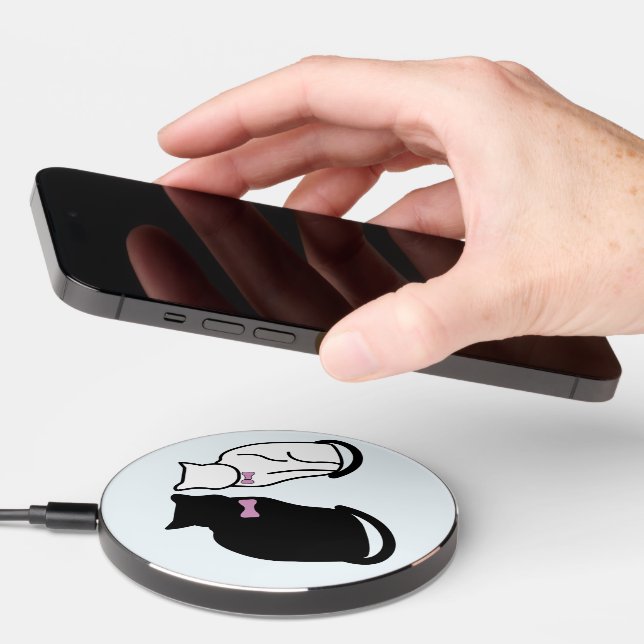 Black and White Cat Wireless Charger (Hand)