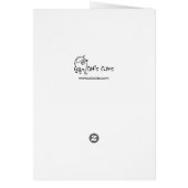 Black and White Cat with Cake Birthday Card (Back)