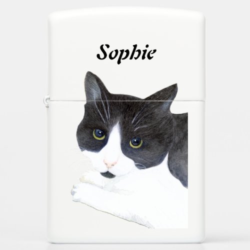 Black and White Cat Zippo Lighter