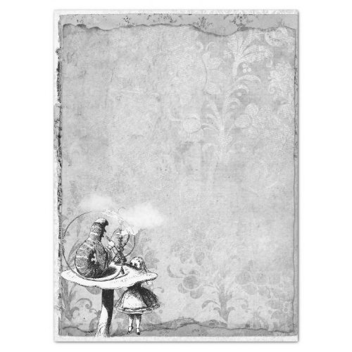 Black and White Caterpillar Alice in Wonderland Tissue Paper