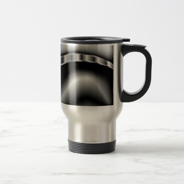 Black and White Caterpillar Travel Mug (Right)