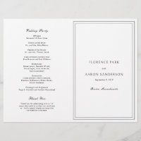 Black and White Catholic Budget Wedding Program