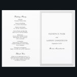 Black and White Catholic Wedding Program<br><div class="desc">Elegant wedding program with a simple and classic design.</div>