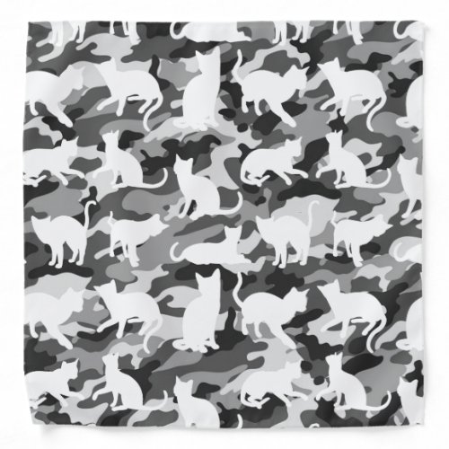 Black and White Catmouflage Camouflage Bandana