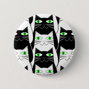 Black and White Cats Button
