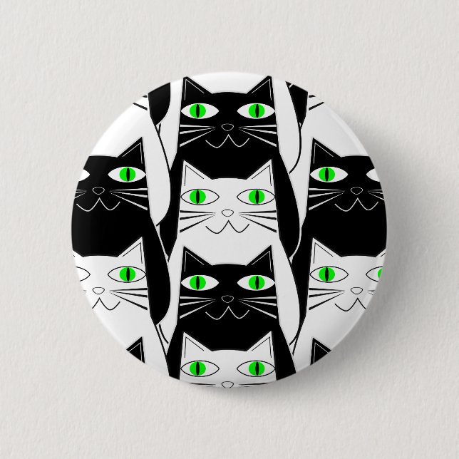Black and White Cats Button (Front)