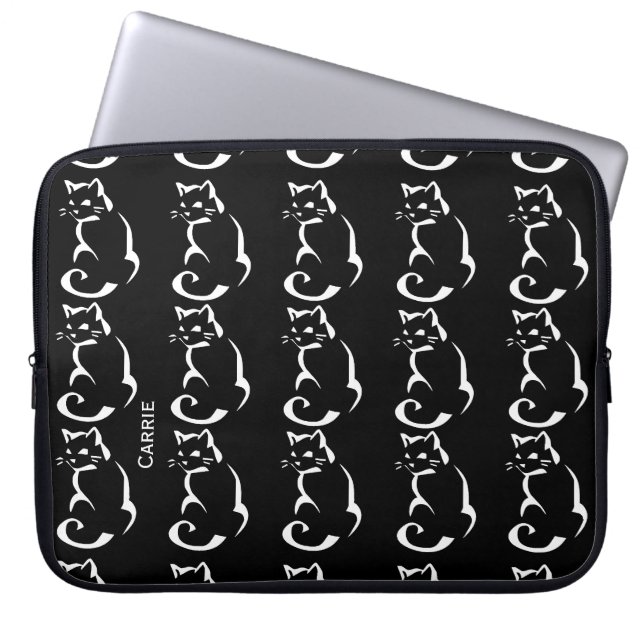 Black and White Cats Custom Laptop Case (Front)