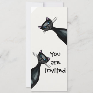 Black and white cats invitation