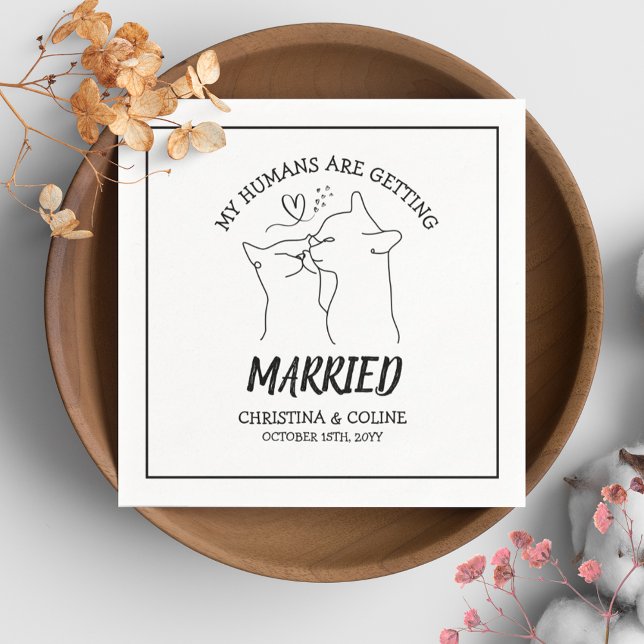 Black and White Cats Modern Fun Simple Weddings   Napkins (Creator Uploaded)