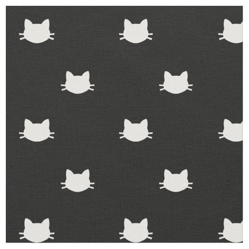 Black and White Cats Pattern Fabric