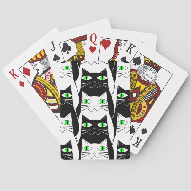 Black and White Cats Poker Cards (Back)