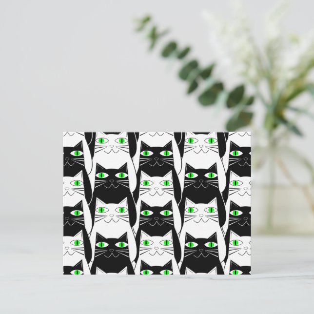 Black and White Cats Postcard (Standing Front)