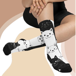 Black and white Cats Socks