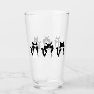 Black and White Cats Three Wise Kitties Glass