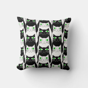 Black and White Cats Throw Pillow
