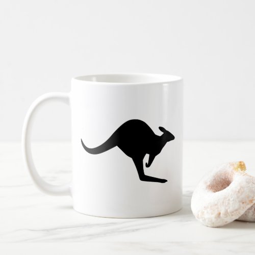 Black and White Caution Kangaroo Coffee Mug