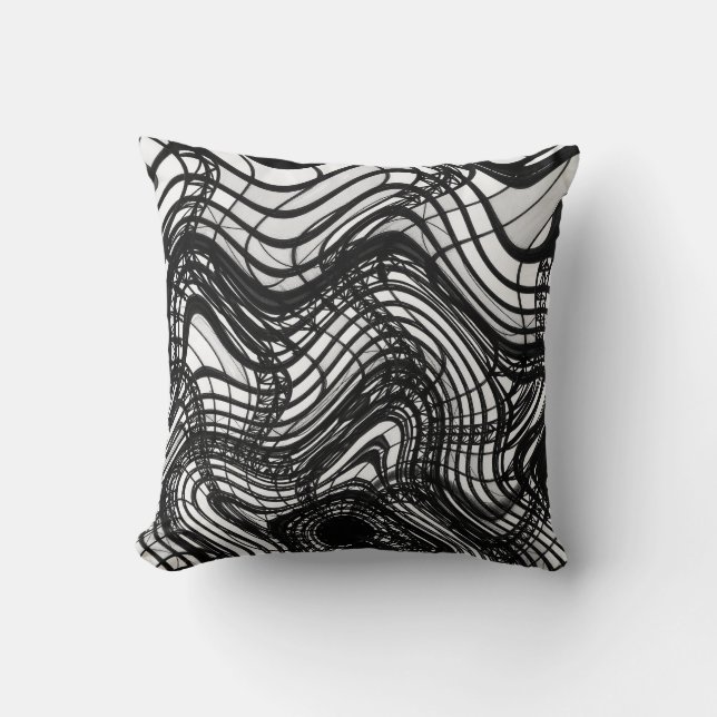 Black And White Ceiling Wavy, 2016 | SVP Images Throw Pillow (Front)