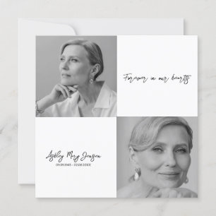Black and white Celebration of Life Photo Funeral Invitation